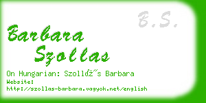 barbara szollas business card